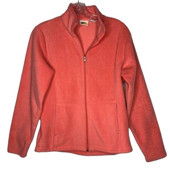 Bass Pro Shops Pink Long Sleeve Full Zip Fleece Jacket Pockets Small - Picture 1 of 8